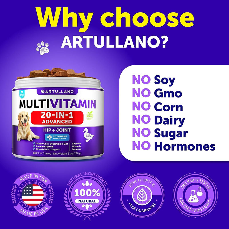 Dog Vitamins and Supplements - Senior & Puppy Multivitamin for Dogs