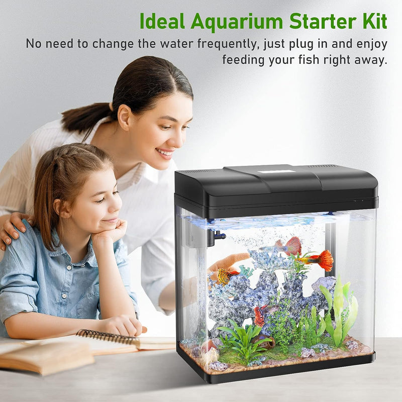 Fish Tank, 3 Gallon Glass Aquarium with Air Pump